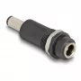 Adapter DELOCK DC 5.5 x 2.1 mm (female) to DC 5.5 x 2.5 mm (male), must