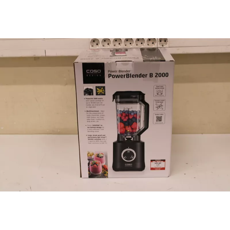 MÜÜK LÕPPENUD. Caso B 2000 Power Blender, võimsus 2000 W, must | Caso Power Blender | B 2000 | Lauaseade | 2000 W | Purk materjal Tritan | Purgi maht 2 L | Jää purustamine | Must | KAHJUSTATUD