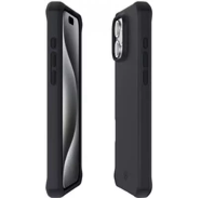 Mobilis Spectrum_R - tagakaas mobiiltelefonile - vastupidav - antimikroobne, 100% taaskasutatud - löögikindel - must - Apple iPhone 16 Pro jaoks (066072)