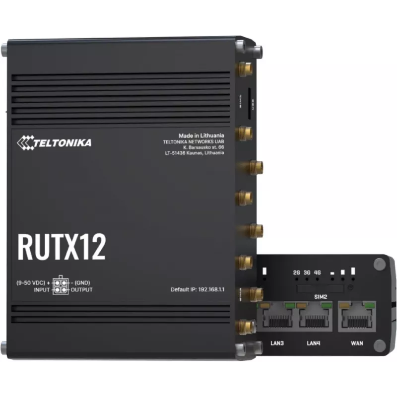 Teltonika RUTX12DUAL LTE CAT 6 tööstuslik mobiilruuter