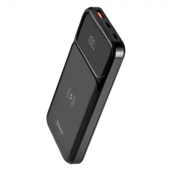 Savio BA-09 power bank Liitiumpolümeer (LiPo) 37 mAh Juhtmevaba laadimine Must