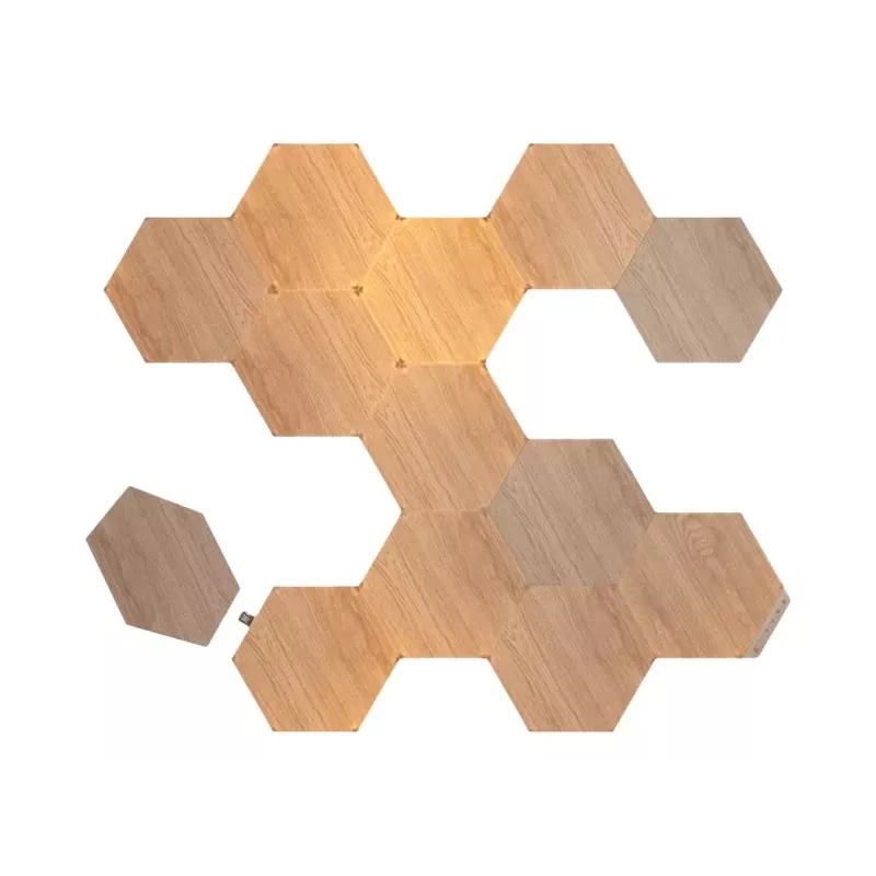 Nanoleaf | Elements Wood Look Hexagons Starter Kit (13 paneeli) | Külmvalge + Soe valge