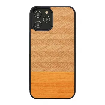 Kaitseümbris Man and Wood iPhone 12 Pro Maxile — herringbone arancia must