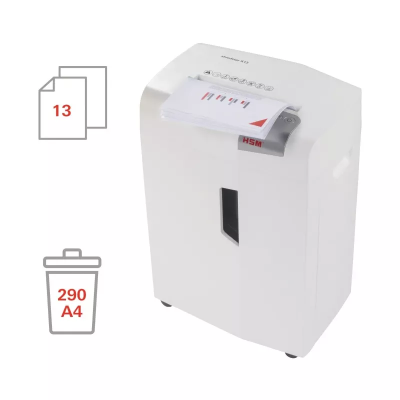 HSM shredstar X13 dokumendipurustaja, 4 x 37 mm + eraldi CD-lõikemehhanism