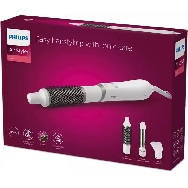 Philips 3000 series BHA303/00 juuksekujundustööriist Soojaõhuhari Soe valge 800 W 1,8 m