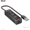 USB jaotur CLUB3D USB 3.2 Gen1 Type-A 3 pordiga ja Gigabit Ethernetiga