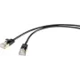 Renkforce RF-4538184 RJ45 võrgukaabel, ühenduskaabel CAT 8.1 F/FTP 25,00 cm must üliõhuke, kullatud pistikkontaktid 1 tk (RF-4538184)