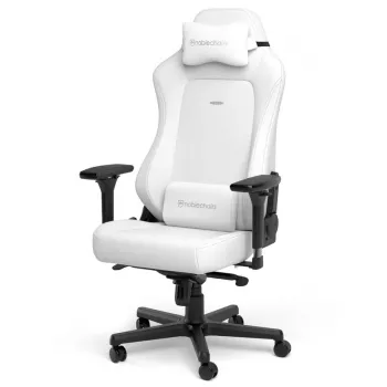 PC mängutool noblechairs NBL-HRO-PU-WED — polsterdatud iste, valge, kõrgus 130–139 cm, max koormus 150 kg