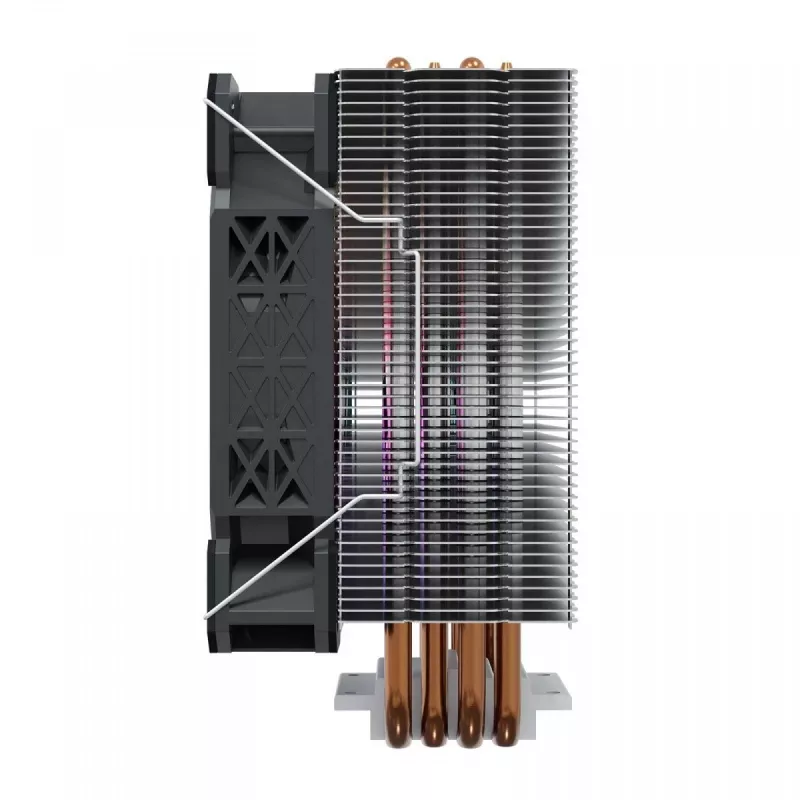 Protsessori õhkjahuti SAVIO SAVGCOVORTEXX2ARGB 4 soojustoruga, 120 mm ARGB-ventilaator, must