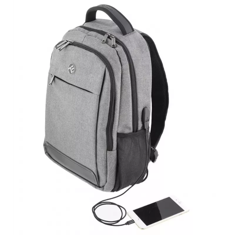Sülearvuti seljakott Tellur Companion 15,6 tolline USB-pordiga, hall