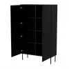 Hoiukapp Cama Meble PALAZZO BIS 100x39x166 matt must, põrandal seisev, vastu seina