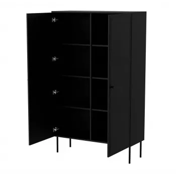 Hoiukapp Cama Meble PALAZZO BIS 100x39x166 matt must, põrandal seisev, vastu seina