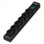 Pikendusjuhe EVER Optima 3 m kaabel, 6 vahelduvvoolupesa, 250 V, 10 A, liigpingekaitse 175 J, must