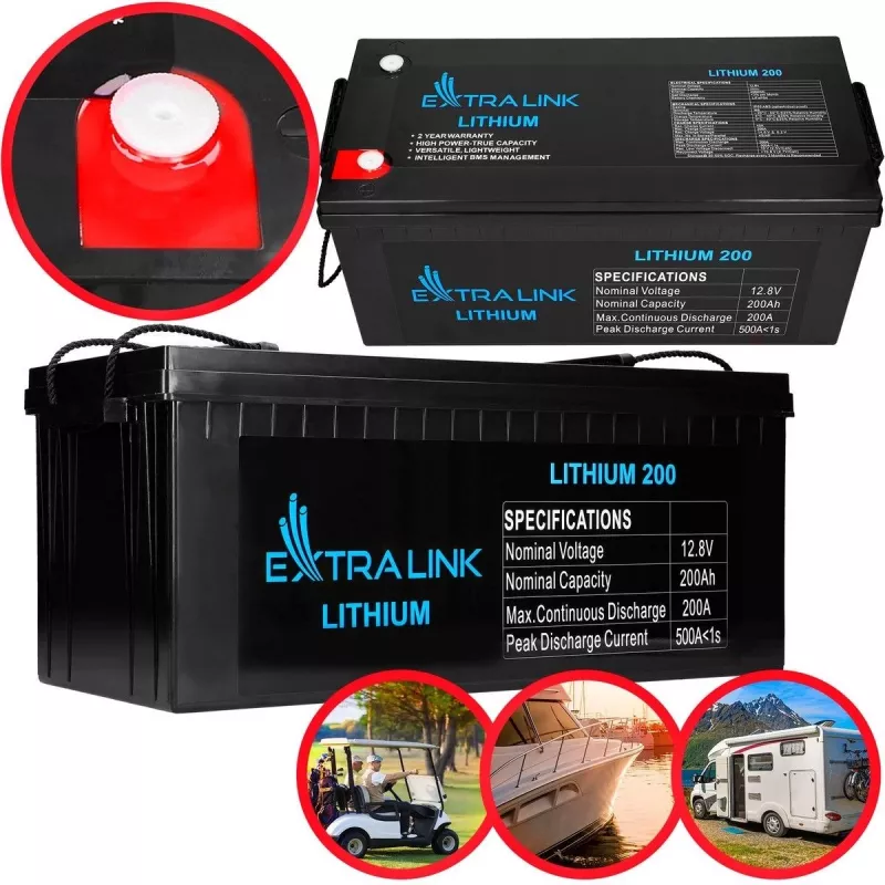 Extralink EX.30479 tööstuslik laetav liitiumraudfosfaat- (LiFePO4) aku, 12,8 V, 200 Ah