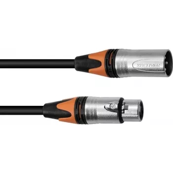 XLR-kaabel PSSO 3‑kontaktiline, 3 m, must, Neutrik-pistikud