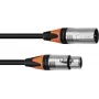 XLR-kaabel PSSO 3‑kontaktiline, 3 m, must, Neutrik-pistikud