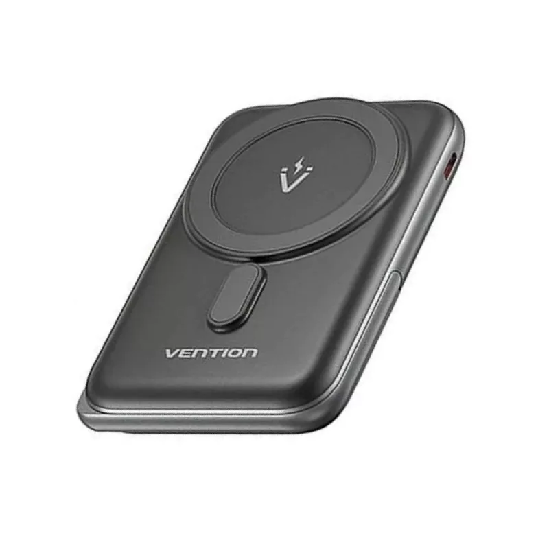 Akupank Vention 10000mAh Magnetic Wireless 20W, 1×USB-C, juhtmevaba laadimine, must