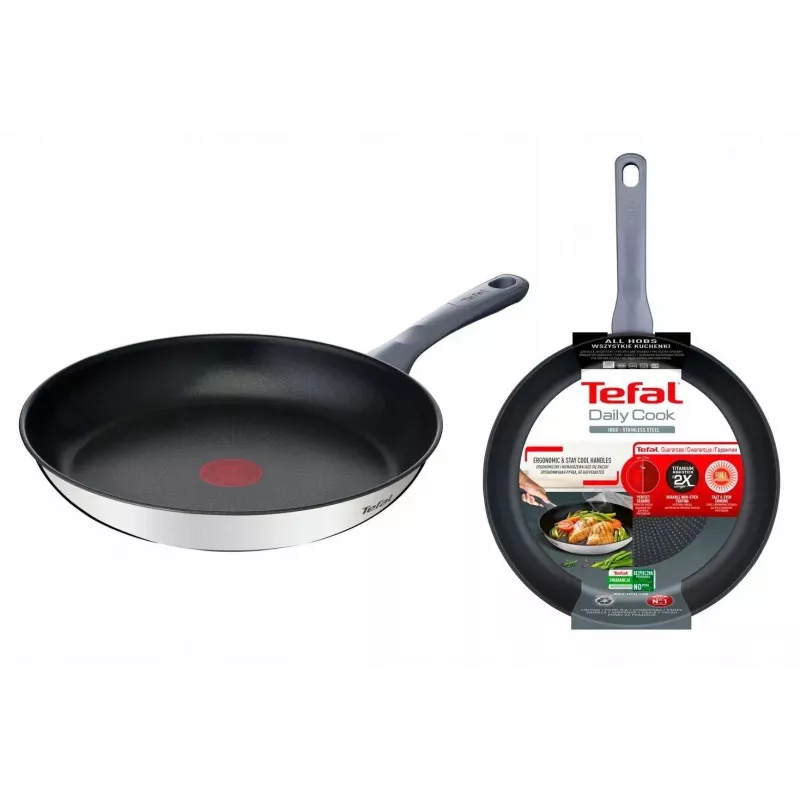 Universaalne pann Tefal Daily Cook G7300655 roostevaba teras 28 cm, üks bakeliidist käepide, titaanist sisekate