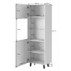 Hoiukapp cama meble PAFOS 60×40×182 cm valge matt põrandal seisev
