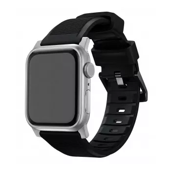 Kellarihm Nomad Rugged Strap Must Connectoor Silver 42/44/45/49 mm jaoks