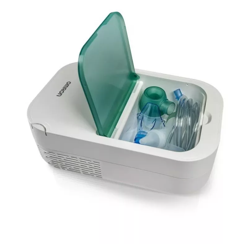 Lauapealne nebulisaator Omron NE-C301-E – vahelduvvoolutoitel, 12 ml maht, laste mask ja huulik, valge