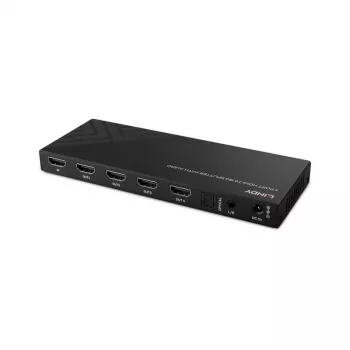 Lindy 4-pordiline HDMI 8K60 jaotur heliga, HDMI, 4x HDMI, 3,5 mm, 7680 x 4320 pikslit, Must, Metall