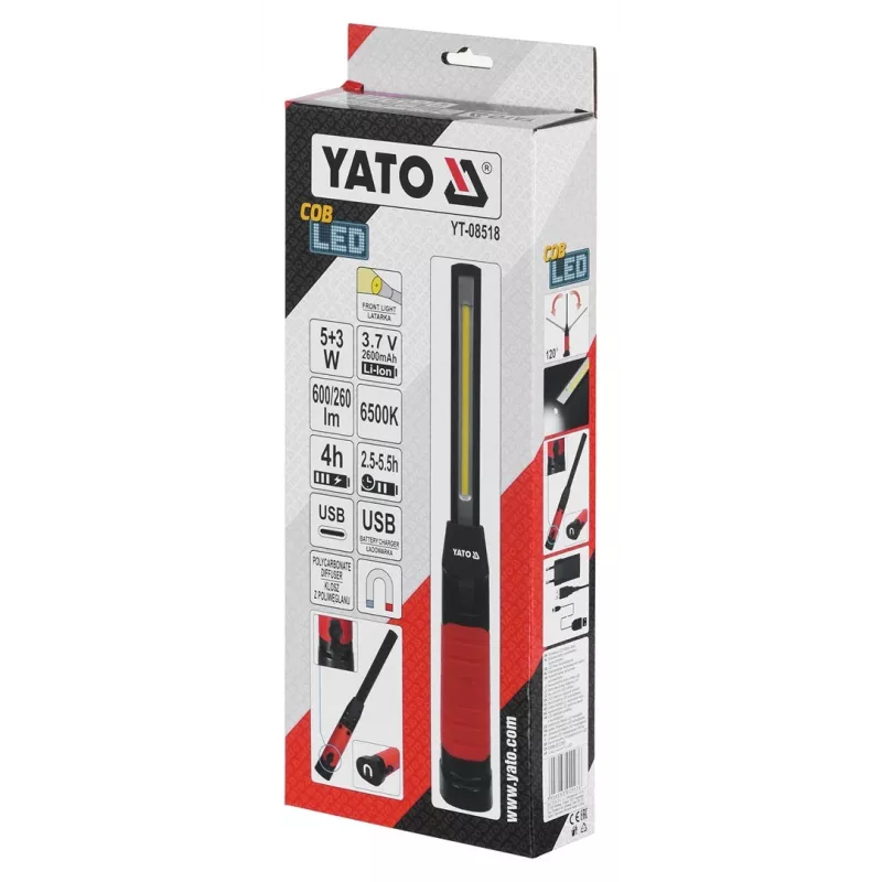 Yato YT-08518 töövalgusti must LED 8 W