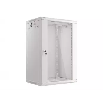 Lanberg seinale paigaldatav paigaldusrack-kapp 19'' 18U 600x450mm hall (klaasuks)