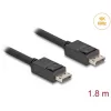Delock - DisplayPort-kaabel - DisplayPort (M) lukustusega DisplayPort (M) lukustusega - DisplayPort 2,1 - 1,8m - Toetab 16K 60 Hz (15 360 x 8640), kuni 80 Gbps andmeedastust