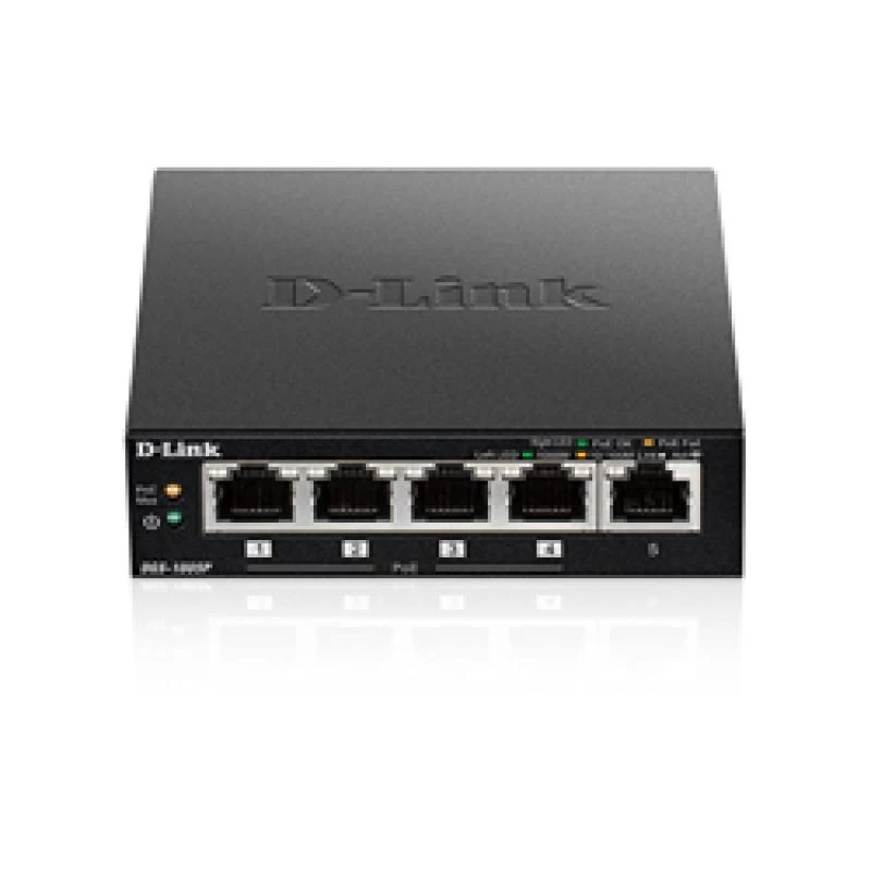 D-Link DGS-1005P/E võrgulüliti, haldamata, Gigabit Ethernet (10/100/1000), Power over Ethernet (PoE), must