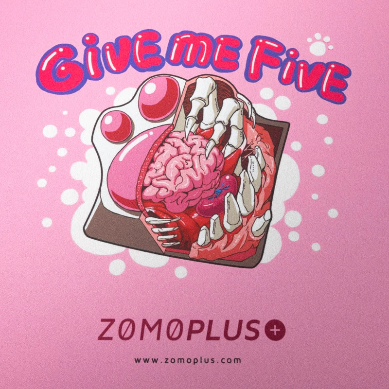 ZOMOPLUS Give Me Five mängurihiirematt, 500x420mm - roosa