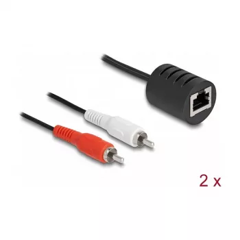 DeLOCK 87857 helikaabel 2 x RCA RJ-45 Must Punane Valge