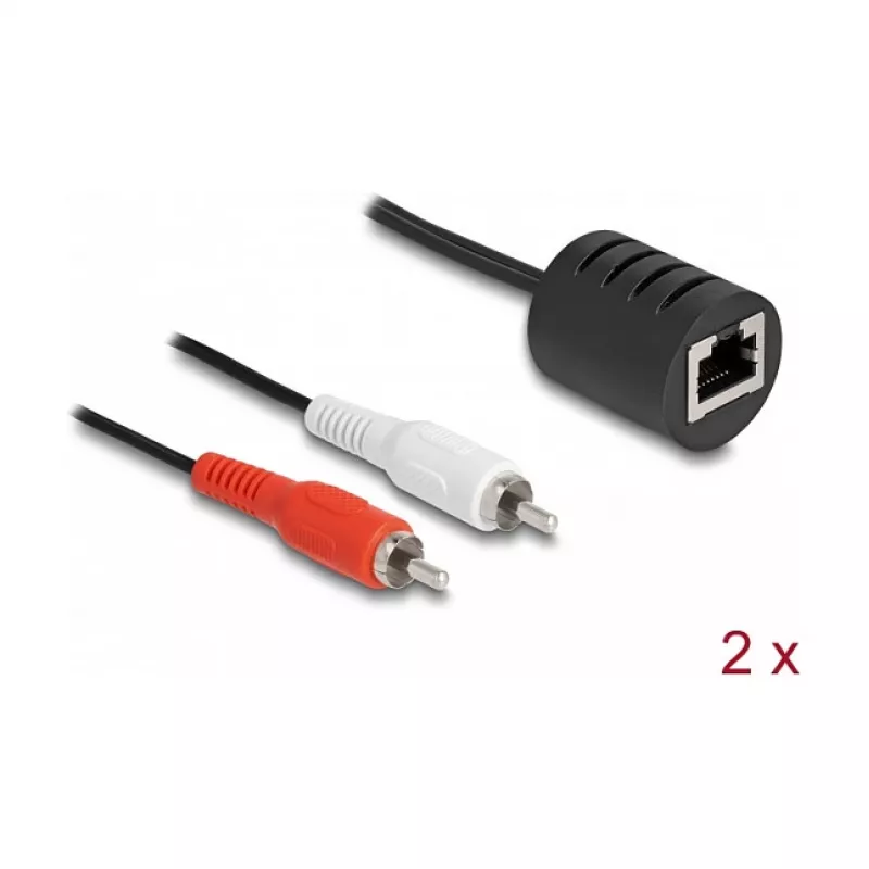 DeLOCK 87857 helikaabel 2 x RCA RJ-45 Must Punane Valge