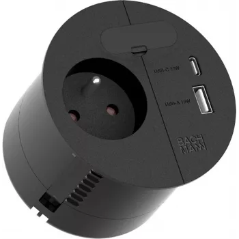 Pistikupesaga toitejaotur Bachmann 938.202 — 1x UTE, 1x USB A/C 22W, 1x KBD, 2,0 m kaabel, CEE7/7 pistik