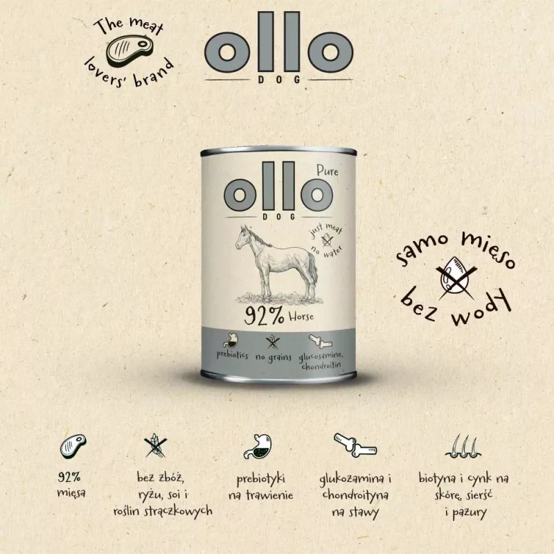 OLLO Pure Horse - märg koeratoit - 400g