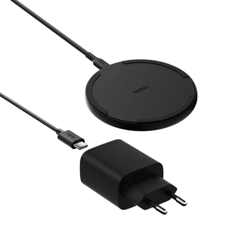 Juhtmevaba laadija Belkin WIA012KQBK 15W koos 20W toiteadapteriga, must