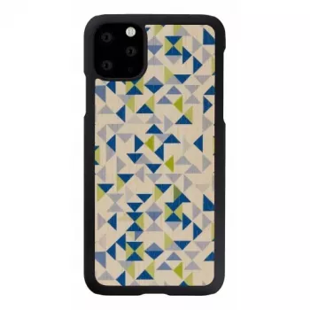 Nutitelefoni ümbris man and wood iPhone 11 Pro Maxile — sinise kolmnurgaga must kaitseümbris