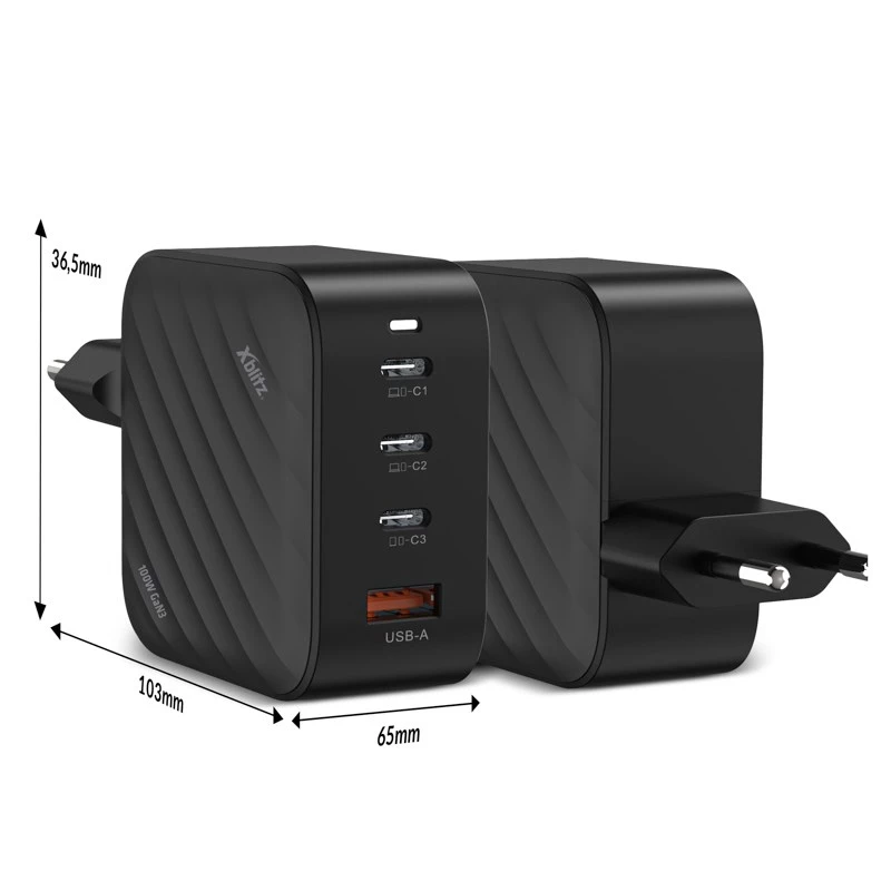 Laadija Xblitz XC3 USB-C PD 100W GaN3 — vooluvõrguadapter, PD kiirlaadimine