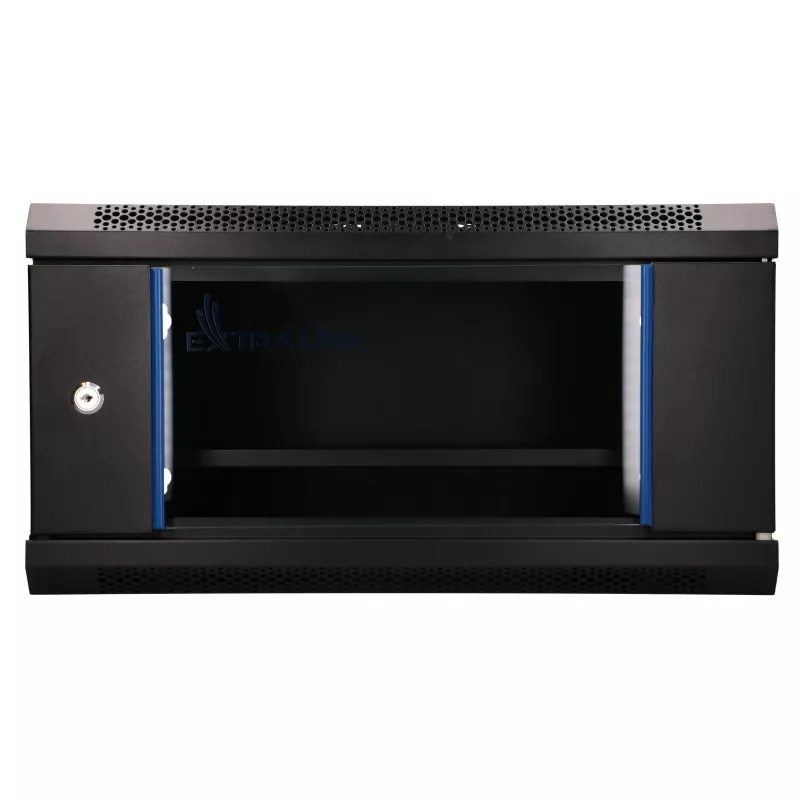 EXTRALINK LITE 4U 530X400 SEINALE KINNITATAV RACK-KAPP MUST RIIULIGA