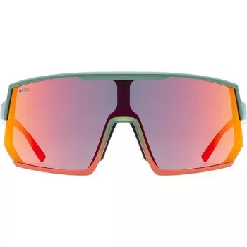 Mitmespordi prillid UVEX sportstyle 235 — Unisex, poolääreta raamiga, roheline/punane