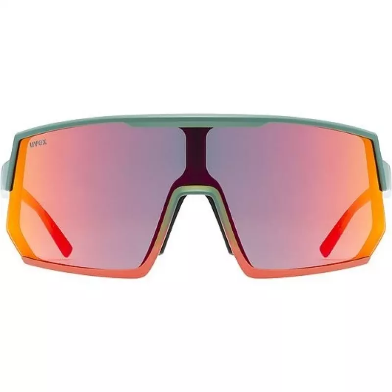 Mitmespordi prillid UVEX sportstyle 235 — Unisex, poolääreta raamiga, roheline/punane