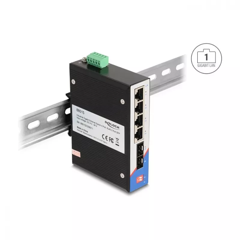 Haldamata kommutaator DeLOCK 88015 Gigabit Ethernet 4 pordiga must
