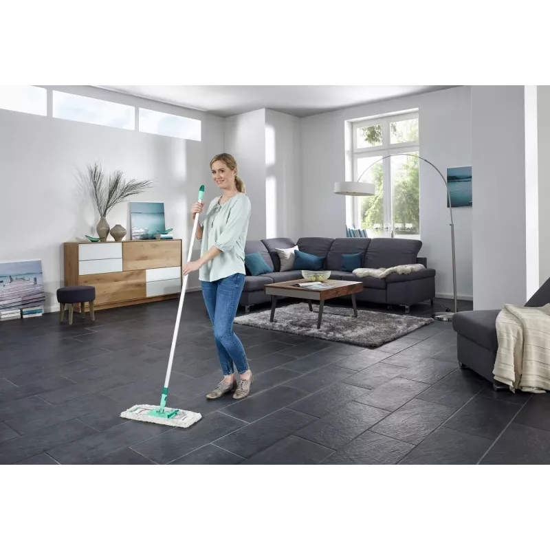 Lame mopp Leifheit Profi XL puuvill pluss — 420 mm laius, 360° pöörlev pea, puuvill/kiud, alumiiniumist käepide