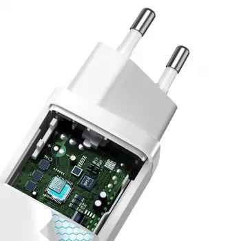 Laadija Baseus CCGAN2L-B02 siseruumides kasutatav vahelduvvoolu kiirlaadija 20V 1xUSB 1xUSB-C valge