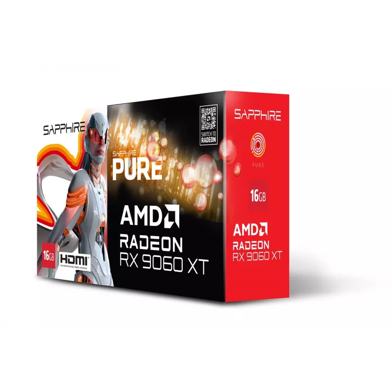 SAPPHIRE PURE Radeon RX 9060 XT Gaming OC 16GB graafikakaart