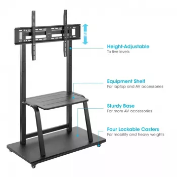Trolley stand MANHATTAN 1-screen 37–100 inch Must VESA 200x200–800x600 Max 150 kg