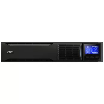 Rack UPS fsp/fortron CHAMP 3K RACK — 3000 VA, 2400 W, 110–300 V, ±1% aku režiimis, 4 vahelduvvoolu pistikupesa, USB