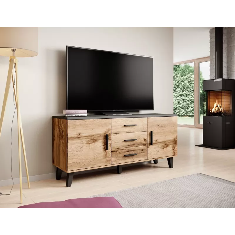 Cama sideboard LOTTA 150 2D3S wotan oak + mat Must