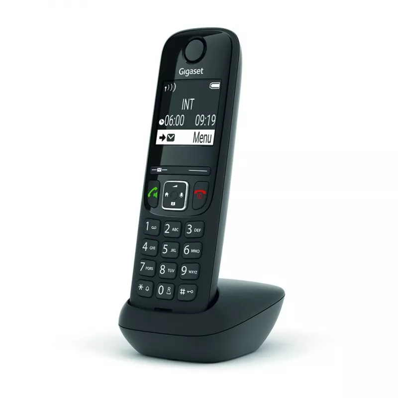 Analoog/DECT-telefon Gigaset AS690HX traadita telefonitoru helistaja ID-ga must