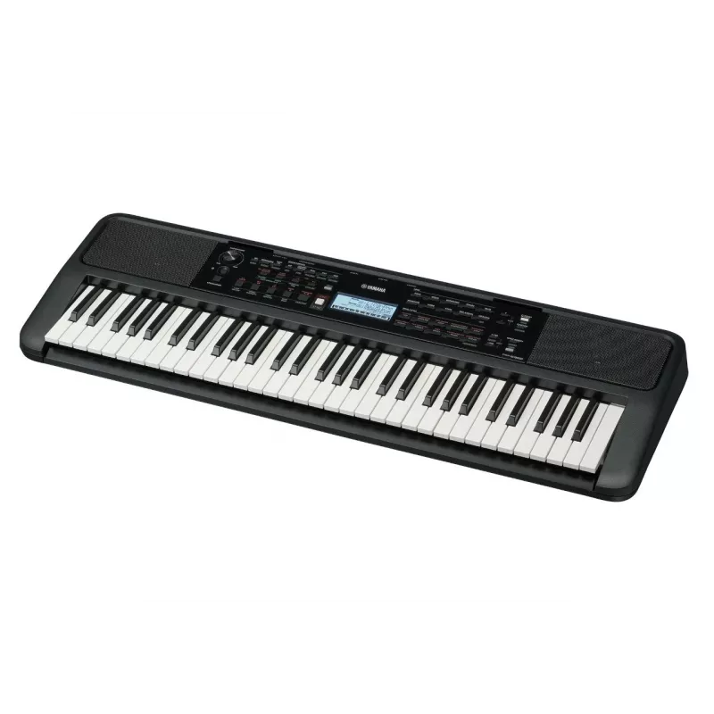 Klaviatuur YAMAHA PSR-E383 — 61 klahviga kaasaskantav MIDI-klaviatuur, LCD-ekraan, USB, sisseehitatud kõlarid, akutoitel (6), must